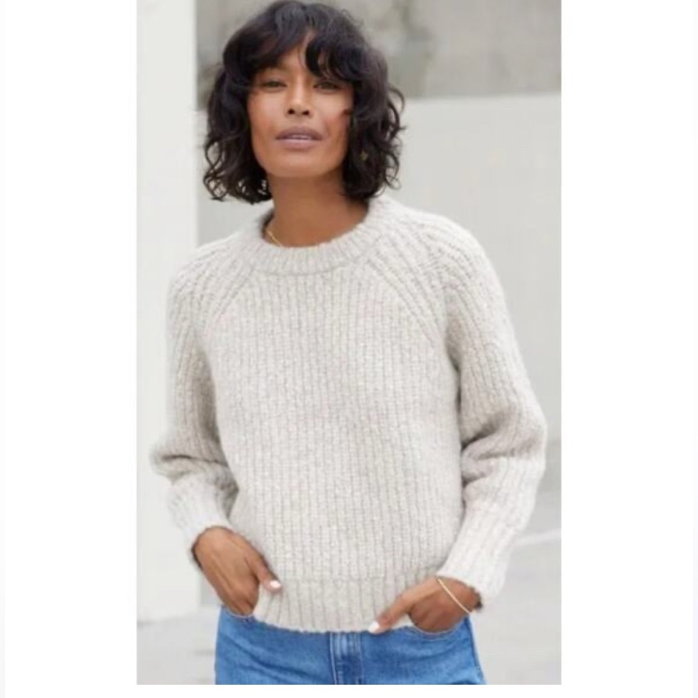 AYR Women's Oatmeal Marl Crew Neck Sweater